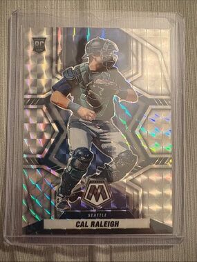 Cal Raleigh Seattle Baseball Rookie Card - Silver Holographic